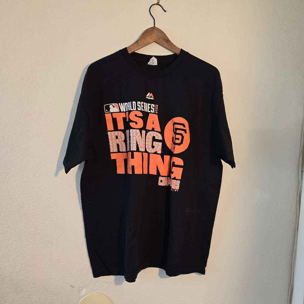 San‎ Francisco Giants 2014 World Series Shirt Men's XL "It's a Ring Thing" Y2K